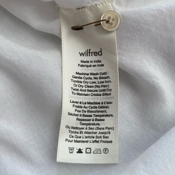 Wilfred Shift Allier Smocked Mini Dress XS Model Silk - Picture 7 of 7